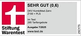 DKV Siegel Stiftung Warentest Z100 PLS