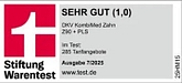 DKV Siegel Stiftung Warentest Z90 PLS